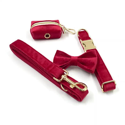 Velvet Lead, Collar, Bow-tie and rubbish bag dispenser bundle