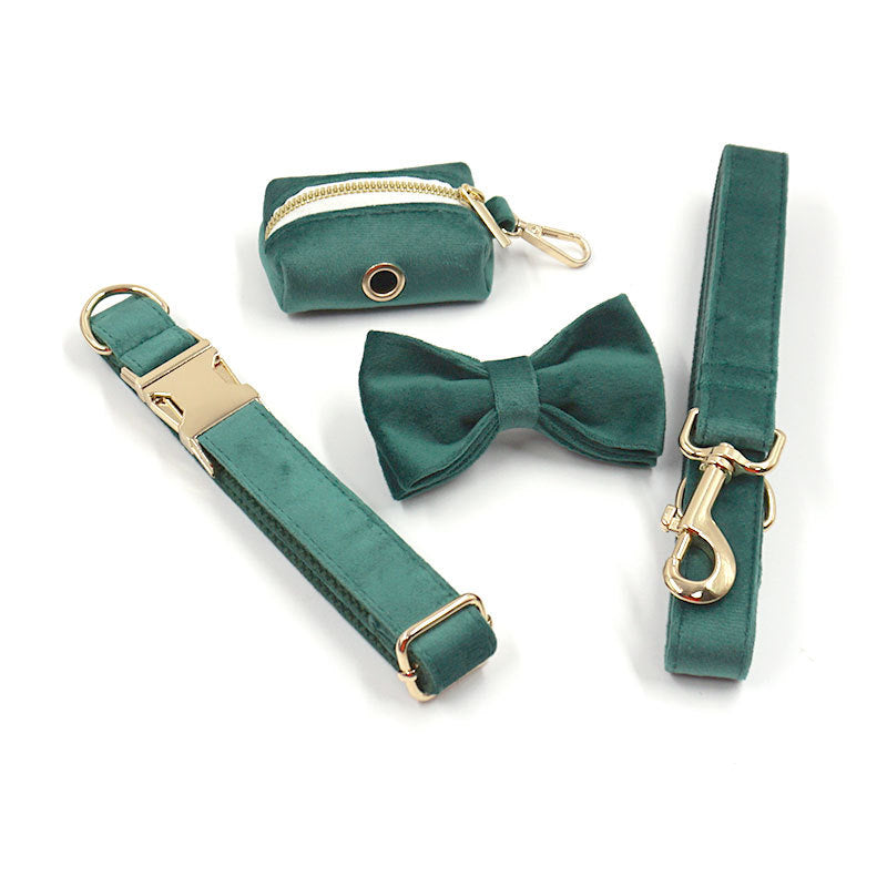 Velvet Collar, Lead, Dispenser and Bowtie 🎅CHRISTMAS bundle🎅
