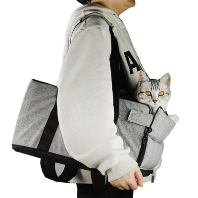 2-in-1 Car Centre Console Pet Seat and Carrier with Safety Tether and Removable Bed