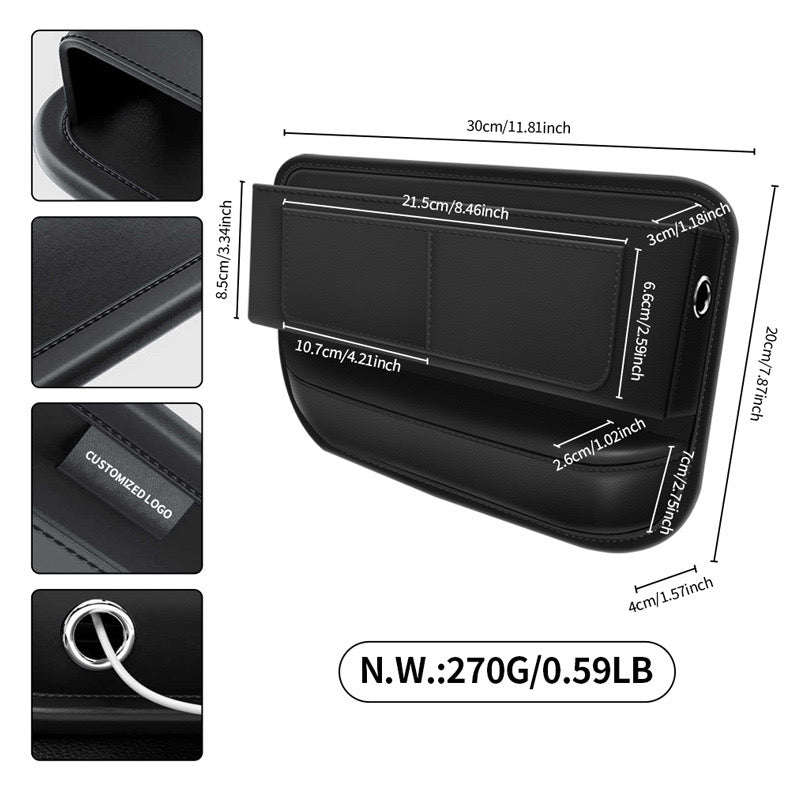 Leather Car Consol Organiser / Gap storage unit