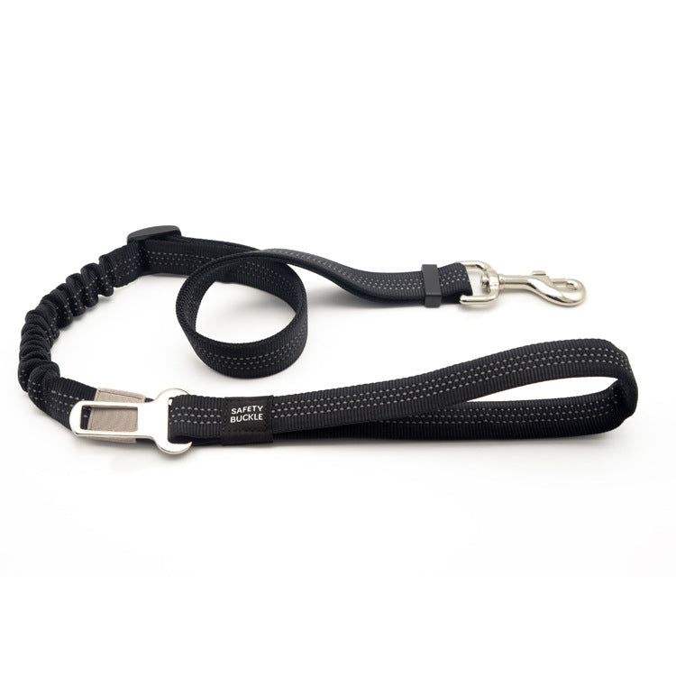 Dog Lead with bungee and hidden seat belt attachment