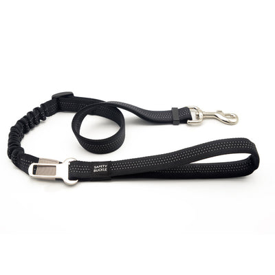 Dog Lead with bungee and hidden seat belt attachment