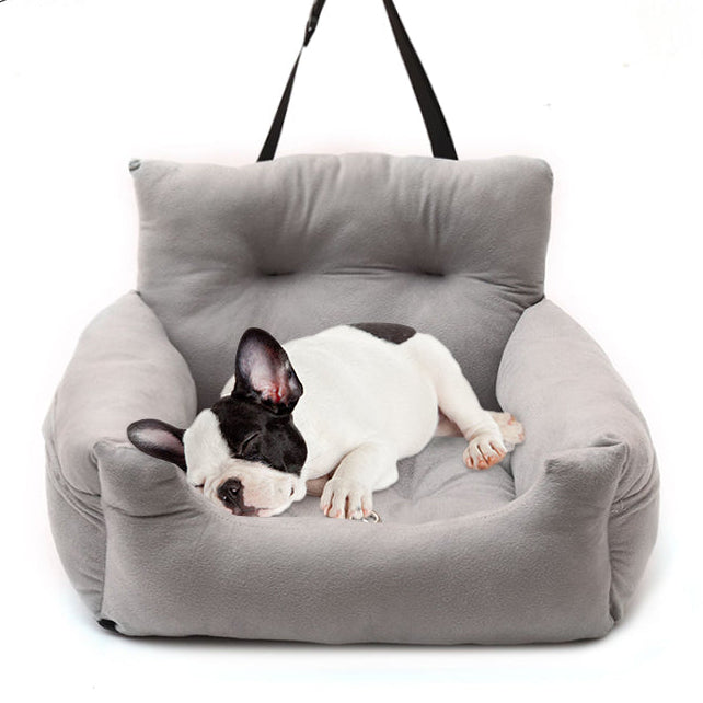 Car Seat Pet Lounge with Safety Tether and Removable Cushion