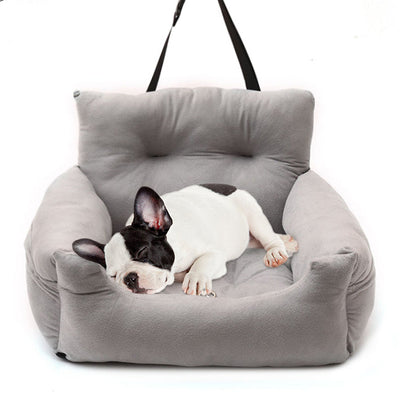 Car Seat Pet Lounge with Safety Tether and Removable Cushion