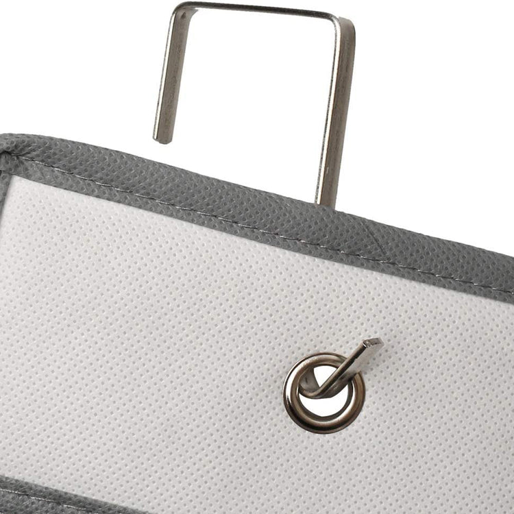 Door Hanging Clothes Storage Organiser with mesh pockets and travel clip