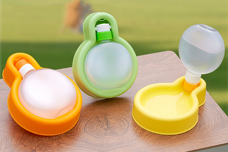 550ml Portable Foldable Pet Water Bottle / Canteen with bowl attached